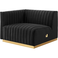 Conjure Channel Tufted Performance Velvet Left-Arm Chair