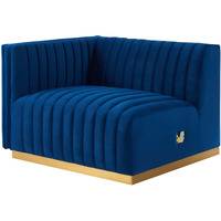 Conjure Channel Tufted Performance Velvet Left-Arm Chair