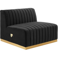 Conjure Channel Tufted Performance Velvet Armless Chair