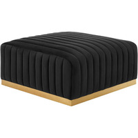 Conjure Channel Tufted Performance Velvet Ottoman