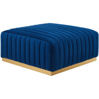 Conjure Channel Tufted Performance Velvet Ottoman