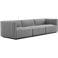Conjure Channel Tufted Upholstered Fabric Sofa
