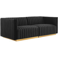 Conjure Channel Tufted Performance Velvet Loveseat