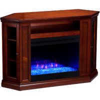 Claremont Color Changing Convertible Fireplace - Brown Mahogany