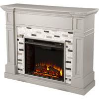 Birkover Electric Fireplace with Marble Surround