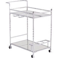 Ivers Metal Mirrored Bar Cart - Chrome