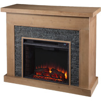Standlon Electric Fireplace with Faux Stone Surround