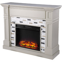 Birkover Base Electric Fireplace with Marble Surround