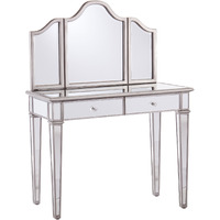 Kalla Mirrored Vanity Set with Storage - 2pc