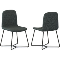 Wilcox Dining Chair (Set of 2) in Charcoal Grey Woven Fabric