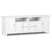 Amherst SOLID WOOD 72 inch Wide TV Media Stand in White For TVs up to 80 inches