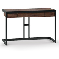 Erina SOLID ACACIA WOOD Small Desk in Distressed Charcoal Brown