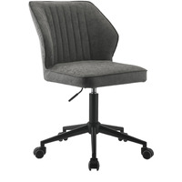 Swivel Office Chair with Stitching Details and Starbase, Gray
