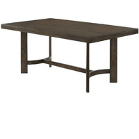 Dining Table with Rectangular Top and Curved Base, Brown