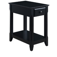 Accent Table with 1 Drawer and Bottom Shelf, Black