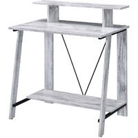 Writing Desk with V Shaped Frame, Antique White and Black