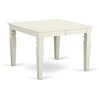 East-West Furniture WEVE5-WHI-47 - A dining set of 4 fantastic parson dining chairs with Linen Fabric Light Sable color and a stunning  18" butterfly leaf rectangle dining table with Linen White color