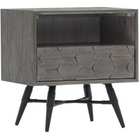 Makena 1 Drawer Night Stand in Grey Acacia Wood