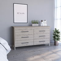 Hms 6 Drawer Double Dresser, Four Legs, Superior Top, Six Drawers