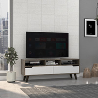 Oslo Tv Stand for TVs up 51", Two  Drawers, Four Legs, Three Open Shelves