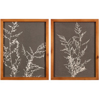 Stratton Home Decor Modern Farmhouse Set of 2 Botanical Wildflowers Framed Wall Art