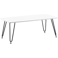 LeisureMod Elmwood Modern Wood Top Coffee Table With Iron Base