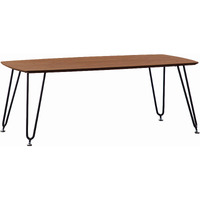 LeisureMod Elmwood Modern Wood Top Coffee Table With Iron Base