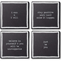 Just Be You Set of 4 Ceramic Coasters 4.25''D