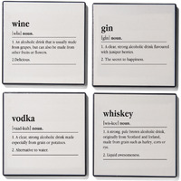 Spirits Set of 4 Ceramic Coasters 4.25''D
