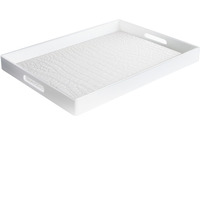 Angular White Serveware Tray 14X19"