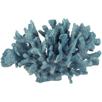 Pax 10 Inch Faux Coral Accent Tabletop Decor, Powder Blue Polyresin