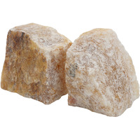 4 Inch Quartz Geode Bookend, Naturally Textured Shape, Brown and Beige