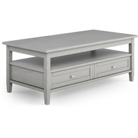 Warm Shaker SOLID WOOD 48 in Wide Rectangle Coffee Table
