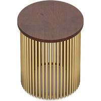 Demy 18 in Wide Metal and Wood Accent Side Table