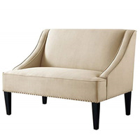 Clare Linen Setee Bench, Beige