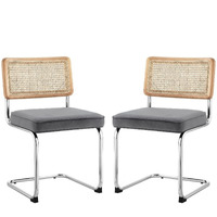 Sherry Velvet Dining Chair Seat (Set of 2), Grey