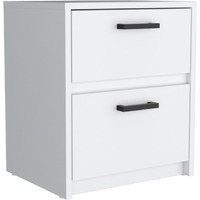 Trivor 2 Drawers Nightstand -Bedroom-White