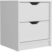 Basilea 2 Drawers Nightstand -Bedroom-White