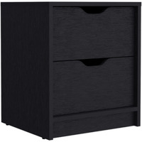 Basilea 2 Drawers Nightstand -Bedroom-Black