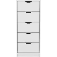 Basilea 5 Drawers Tall Dresser -Bedroom-White