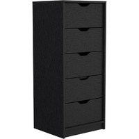 Basilea 5 Drawers Tall Dresser -Bedroom-Black