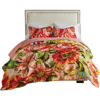 Dahl 3 Piece Queen Quilt Set, 2 Pillow Shams, Polyester Fill, Multicolor
