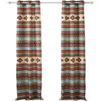 Tagus 84 Inch Window Curtains, Southwest Motifs, Grommets, Microfiber