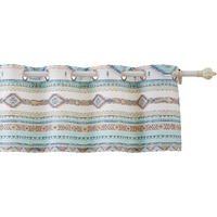 Kiev 84 Inch Window Valance, Microfiber Blue Southwest Design, Grommets