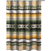 Jashua 72 Inch Shower Curtain, Southwest Style Yellow Stripes, Button Holes