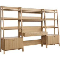 Bixby 3-Piece Wood Office Desk and Bookshelf