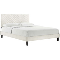 Leah Chevron Tufted Performance Velvet Full Platform Bed