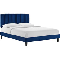 Zahra Channel Tufted Performance Velvet King Platform Bed