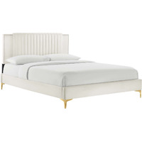 Zahra Channel Tufted Performance Velvet Queen Platform Bed