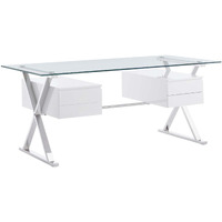 Sector 71" Glass Top Glass Office Desk